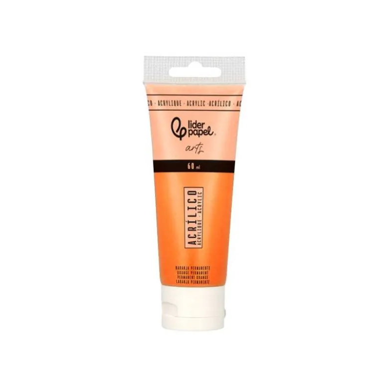PINTURA ACRILICA LIDERPAPEL TUBO DE PLASTICO DE 60 ML COLOR NARANJA PERMANENTE