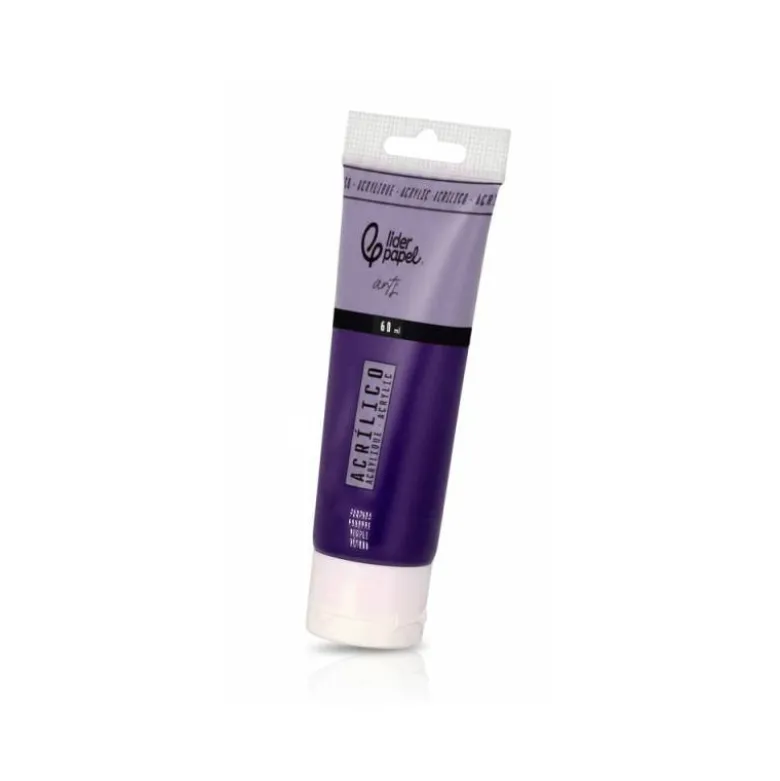 PINTURA ACRILICA LIDERPAPEL TUBO DE PLASTICO DE 60 ML COLOR PURPURA