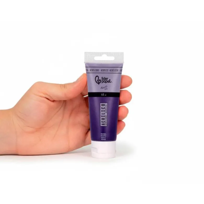 PINTURA ACRILICA LIDERPAPEL TUBO DE PLASTICO DE 60 ML COLOR PURPURA
