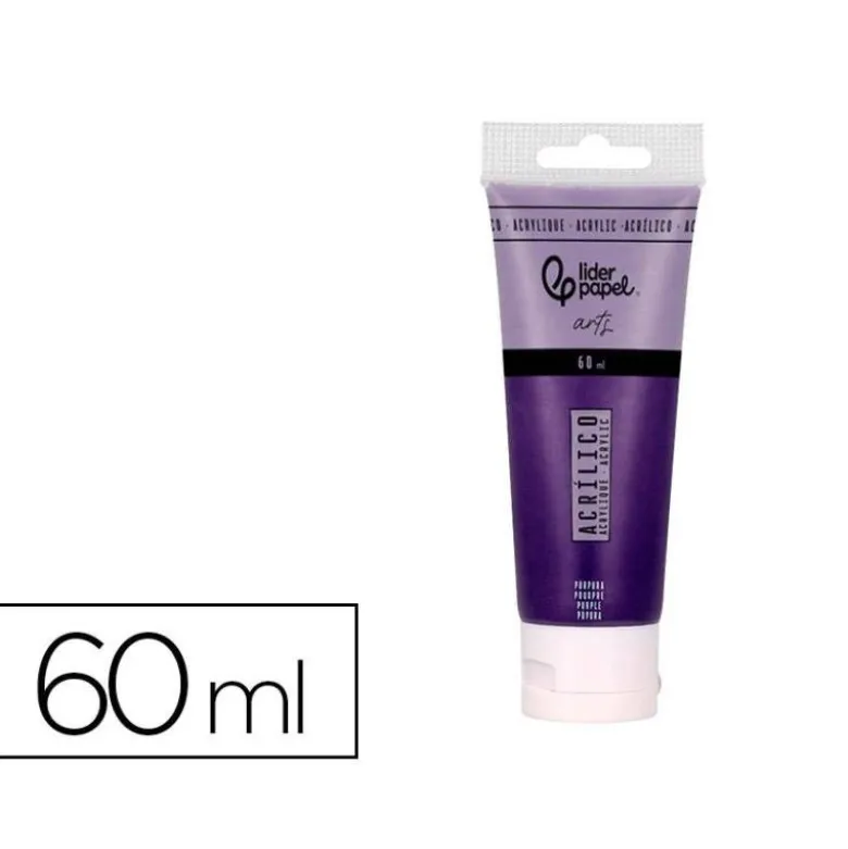 PINTURA ACRILICA LIDERPAPEL TUBO DE PLASTICO DE 60 ML COLOR PURPURA