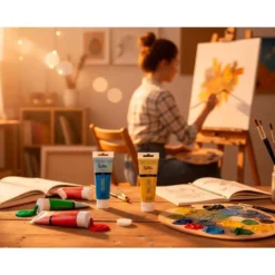 PINTURA ACRILICA LIDERPAPEL TUBO DE PLASTICO DE 60 ML COLOR AZUL CIAN