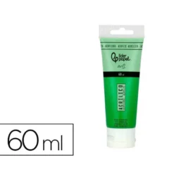 PINTURA ACRILICA LIDERPAPEL TUBO DE PLASTICO DE 60 ML COLOR VERDE PERMANENTE