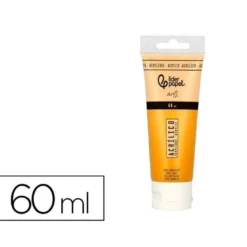 PINTURA ACRILICA LIDERPAPEL TUBO DE PLASTICO DE 60 ML COLOR OCRE AMARILLO