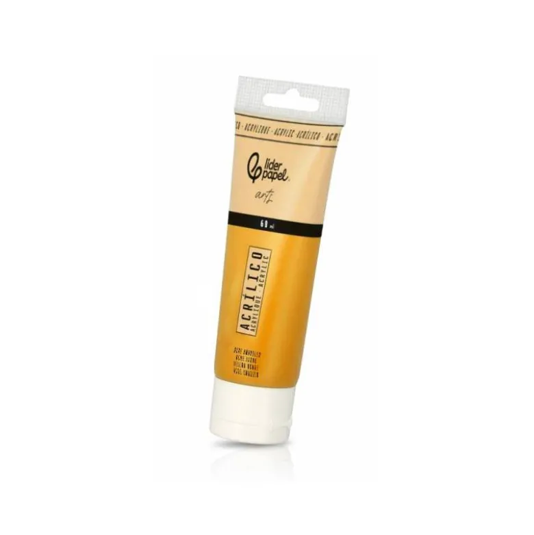 PINTURA ACRILICA LIDERPAPEL TUBO DE PLASTICO DE 60 ML COLOR OCRE AMARILLO