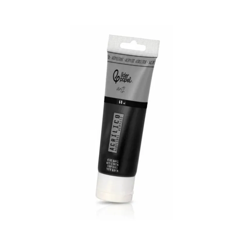 PINTURA ACRILICA LIDERPAPEL TUBO DE PLASTICO DE 60 ML COLOR NEGRO MARFIL