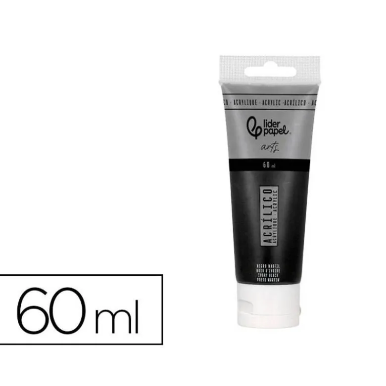 PINTURA ACRILICA LIDERPAPEL TUBO DE PLASTICO DE 60 ML COLOR NEGRO MARFIL