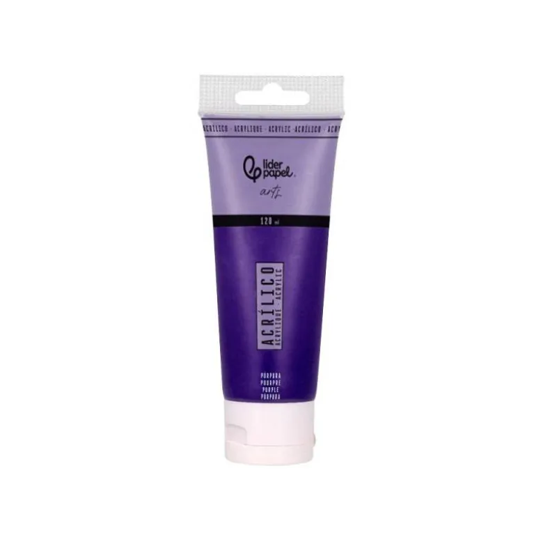 PINTURA ACRILICA LIDERPAPEL TUBO DE PLASTICO DE 120 ML COLOR PURPURA
