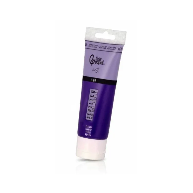PINTURA ACRILICA LIDERPAPEL TUBO DE PLASTICO DE 120 ML COLOR PURPURA