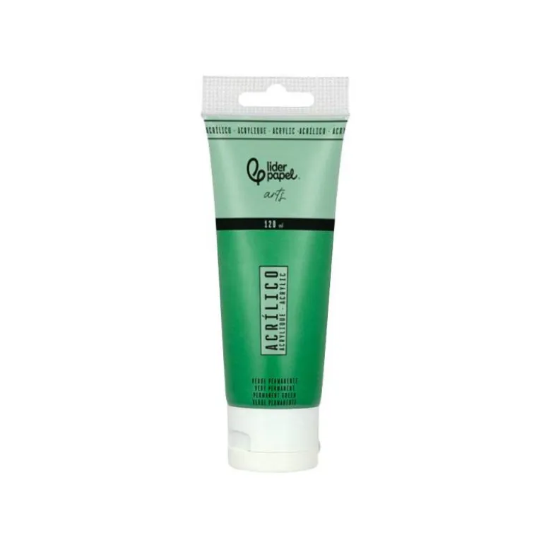PINTURA ACRILICA LIDERPAPEL TUBO DE PLASTICO DE 120 ML COLOR VERDE PERMANENTE