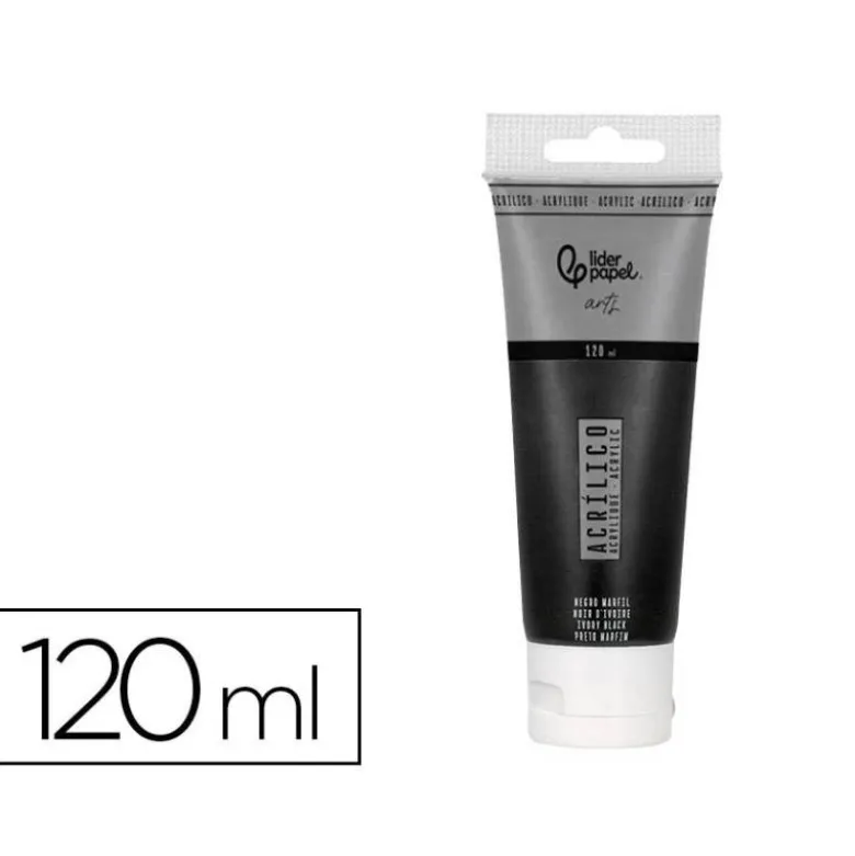 PINTURA ACRILICA LIDERPAPEL TUBO DE PLASTICO DE 120 ML COLOR NEGRO MARFIL