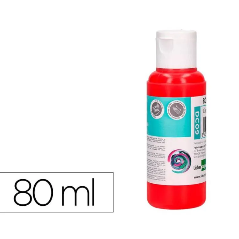 PINTURA ACRILICA LIDERPAPEL BOTE DE 80 ML ROJO