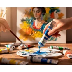 PINTURA ACRILICA LIDERPAPEL CAJA DE 24 TUBOS DE ALUMINIO DE 12 ML COLORES SURTIDOS