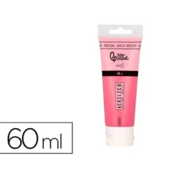 PINTURA ACRILICA LIDERPAPEL TUBO DE PLASTICO DE 60 ML COLOR ROSA