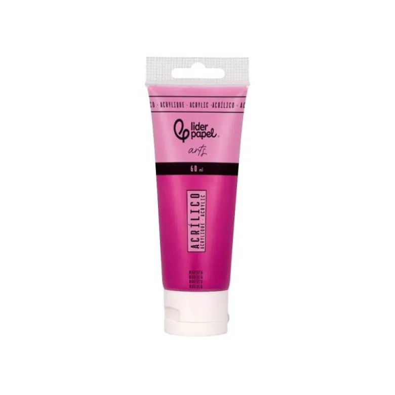 PINTURA ACRILICA LIDERPAPEL TUBO DE PLASTICO DE 60 ML COLOR MAGENTA