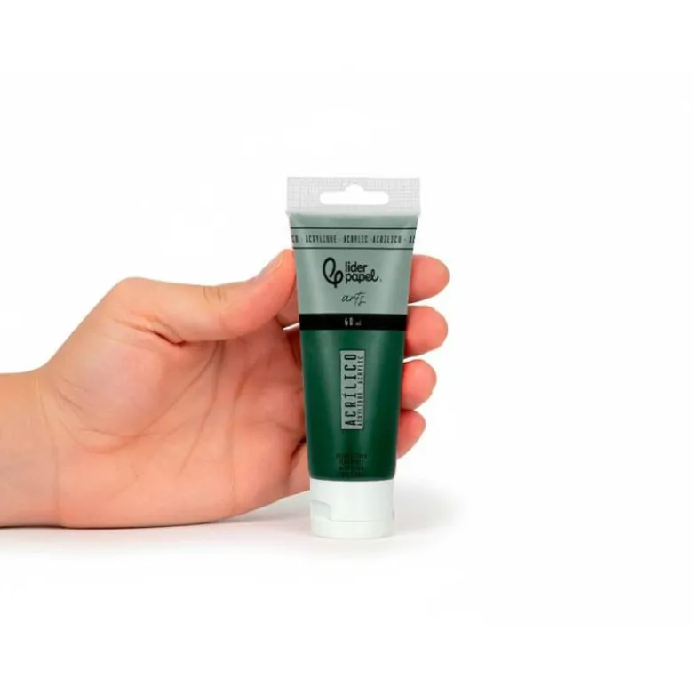 PINTURA ACRILICA LIDERPAPEL TUBO DE PLASTICO DE 60 ML COLOR VERDE OLIVA