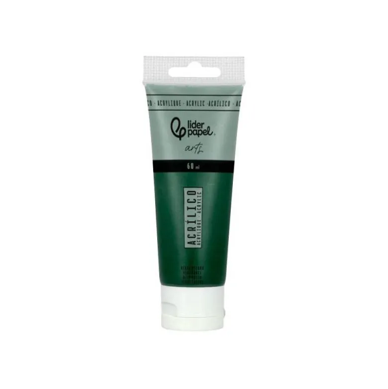 PINTURA ACRILICA LIDERPAPEL TUBO DE PLASTICO DE 60 ML COLOR VERDE OLIVA