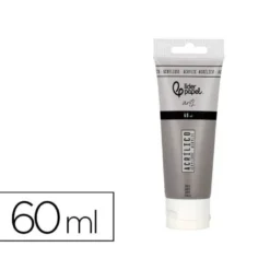 PINTURA ACRILICA LIDERPAPEL TUBO DE PLASTICO DE 60 ML COLOR GRIS
