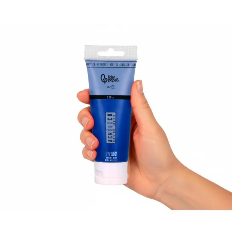 PINTURA ACRILICA LIDERPAPEL TUBO DE PLASTICO DE 120 ML COLOR AZUL MARINO