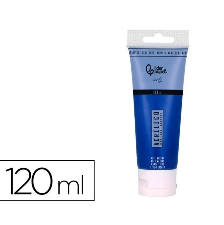 PINTURA ACRILICA LIDERPAPEL TUBO DE PLASTICO DE 120 ML COLOR AZUL MARINO