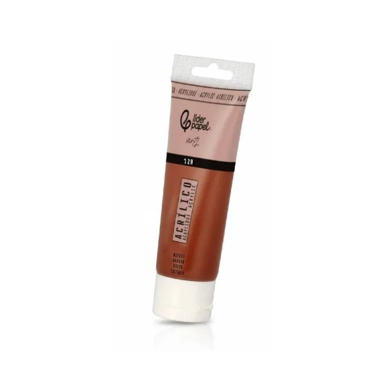PINTURA ACRILICA LIDERPAPEL TUBO DE PLASTICO DE 120 ML COLOR MARRON