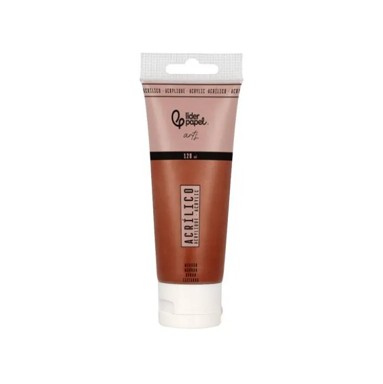 PINTURA ACRILICA LIDERPAPEL TUBO DE PLASTICO DE 120 ML COLOR MARRON