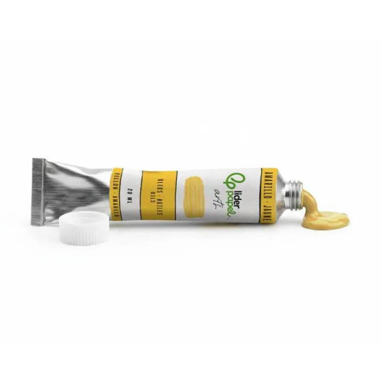 PINTURA AL OLEO LIDERPAPEL TUBO DE ALUMINIO DE 20 ML COLOR AMARILLO