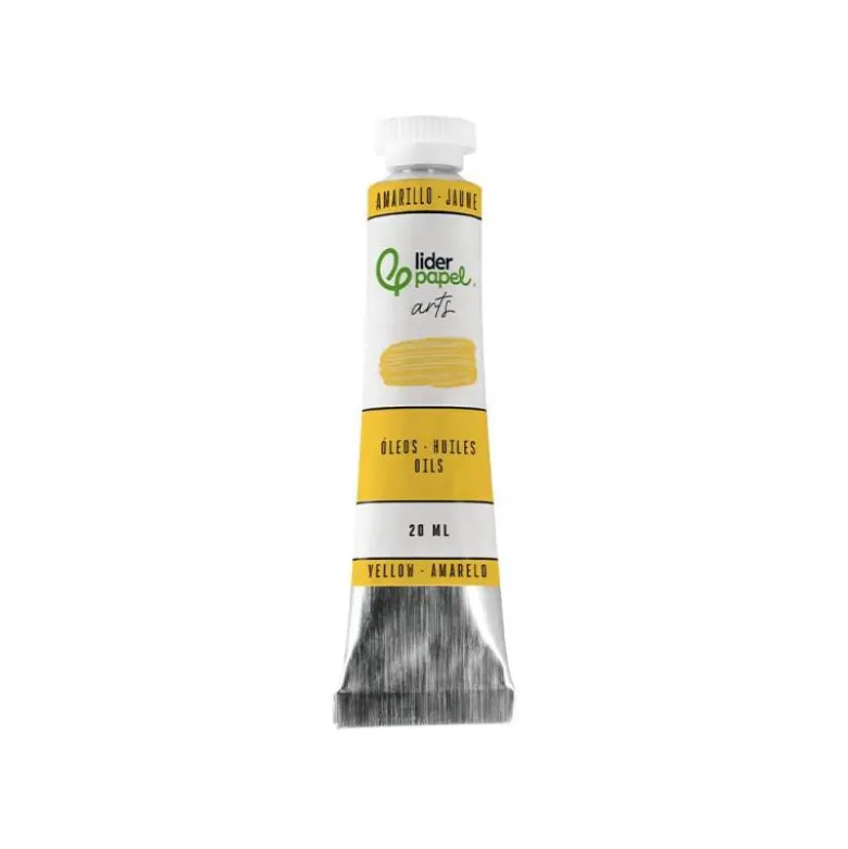 PINTURA AL OLEO LIDERPAPEL TUBO DE ALUMINIO DE 20 ML COLOR AMARILLO