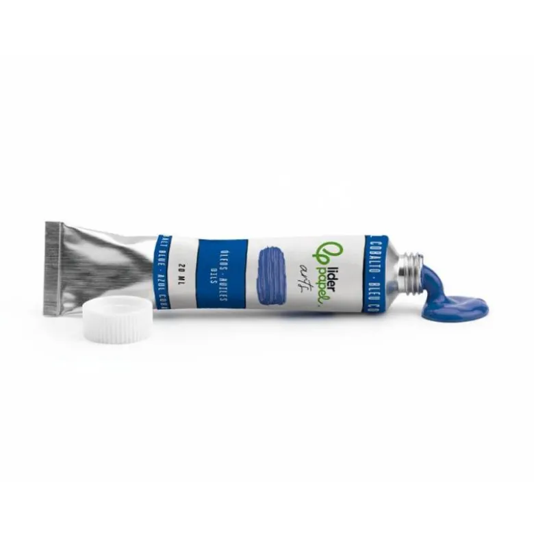 PINTURA AL OLEO LIDERPAPEL TUBO DE ALUMINIO DE 20 ML COLOR AZUL COBALTO