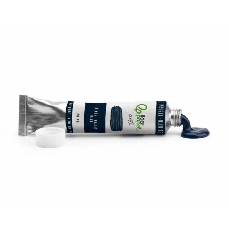 PINTURA AL OLEO LIDERPAPEL TUBO DE ALUMINIO DE 20 ML COLOR AZUL DE PRUSIA