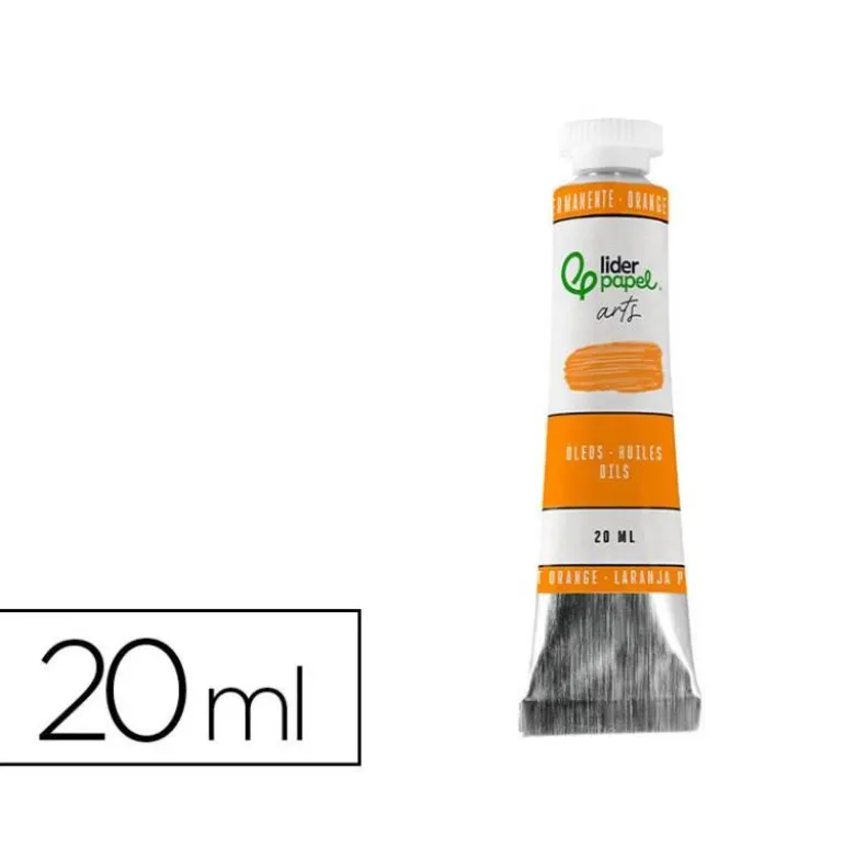 PINTURA AL OLEO LIDERPAPEL TUBO DE ALUMINIO DE 20 ML COLOR NARANJA PERMANENTE