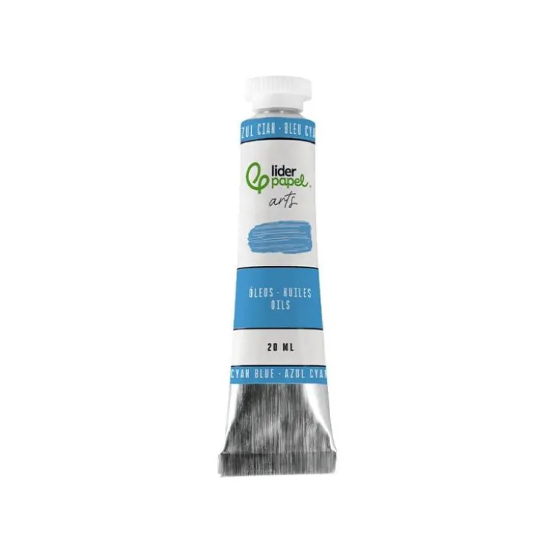 PINTURA AL OLEO LIDERPAPEL TUBO DE ALUMINIO DE 20 ML COLOR AZUL CIAN