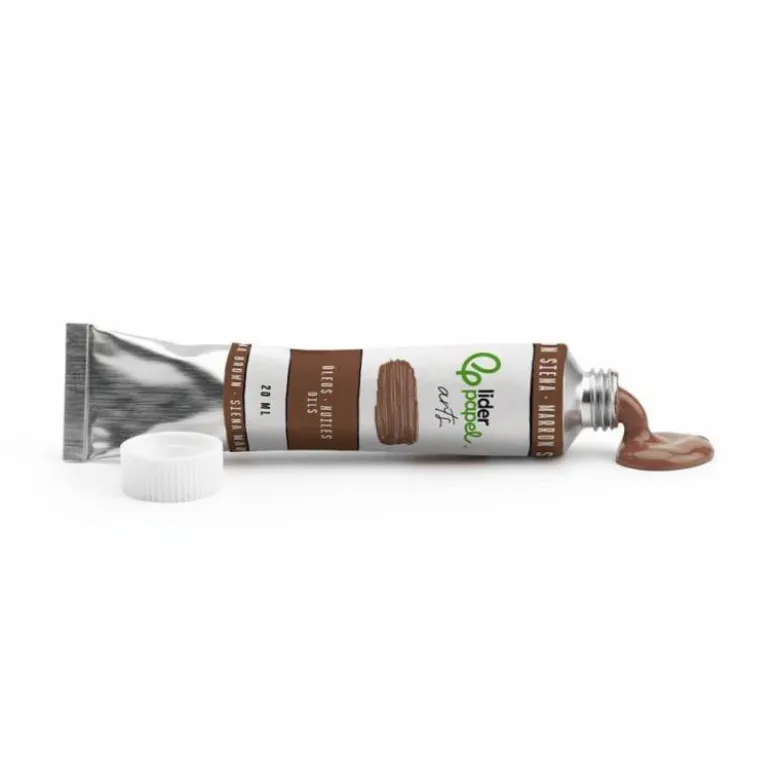 PINTURA AL OLEO LIDERPAPEL TUBO DE ALUMINIO DE 20 ML COLOR MARRON SIENA