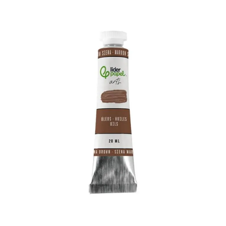 PINTURA AL OLEO LIDERPAPEL TUBO DE ALUMINIO DE 20 ML COLOR MARRON SIENA