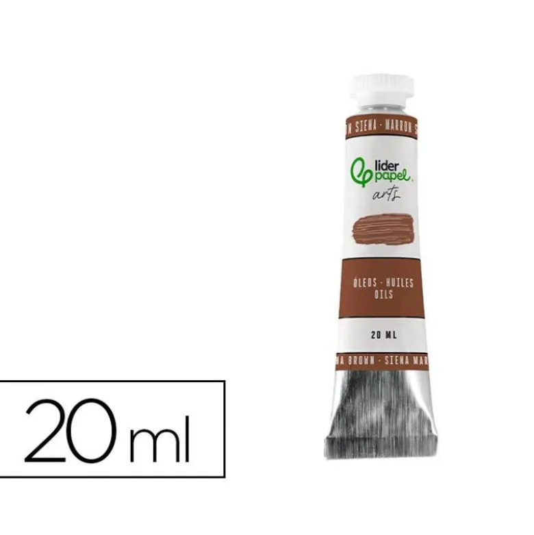 PINTURA AL OLEO LIDERPAPEL TUBO DE ALUMINIO DE 20 ML COLOR MARRON SIENA