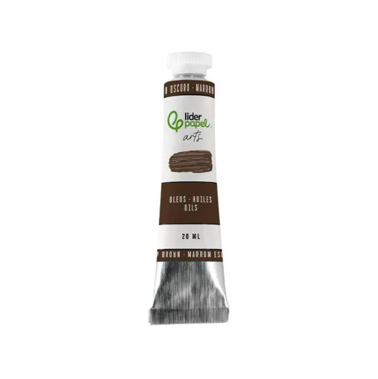 PINTURA AL OLEO LIDERPAPEL TUBO DE ALUMINIO DE 20 ML COLOR MARRON OSCURO
