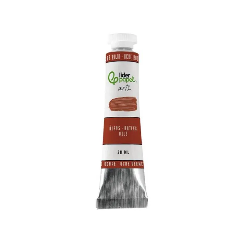 PINTURA AL OLEO LIDERPAPEL TUBO DE ALUMINIO DE 20 ML COLOR OCRE ROJO