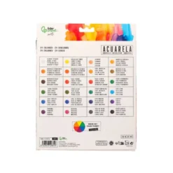 PINTURA DE ACUARELA LIDERPAPEL CAJA DE 24 TUBOS DE ALUMINIO DE 12 ML COLORES SURTIDOS