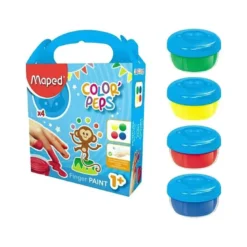 Pintura de Dedos Maped Color Peps de Colores Surtidos Caja de 4 botes de 80gr