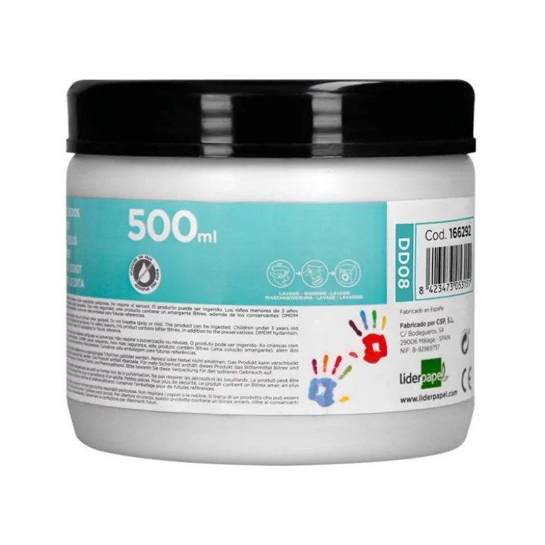 PINTURA DEDOS LIDERPAPEL TARRINA DE 500 ML BLANCO