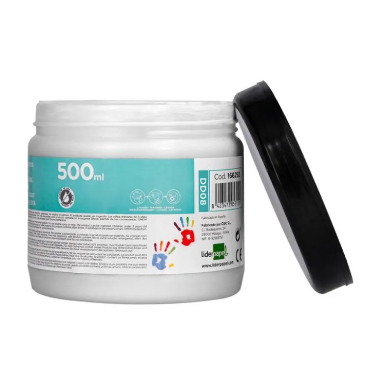 PINTURA DEDOS LIDERPAPEL TARRINA DE 500 ML BLANCO