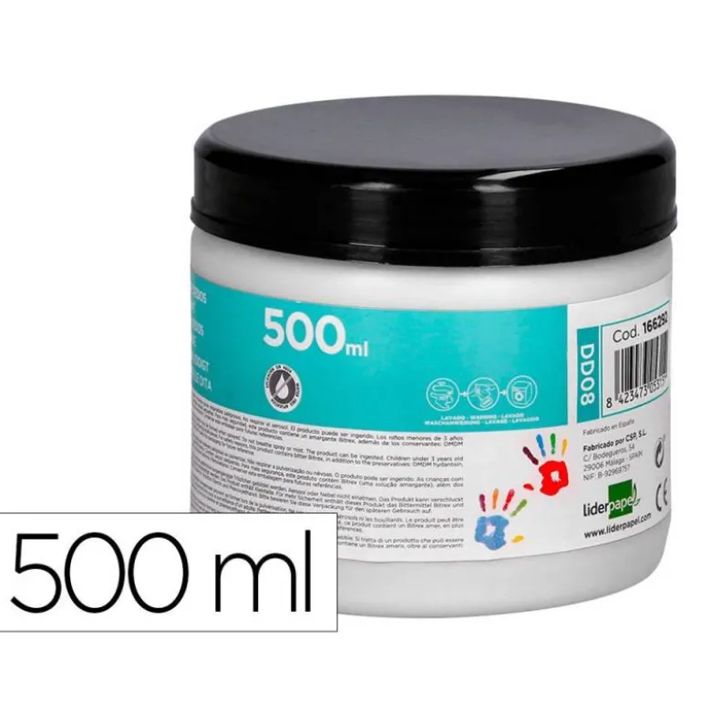 PINTURA DEDOS LIDERPAPEL TARRINA DE 500 ML BLANCO