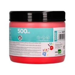PINTURA DEDOS LIDERPAPEL TARRINA DE 500 ML ROJO