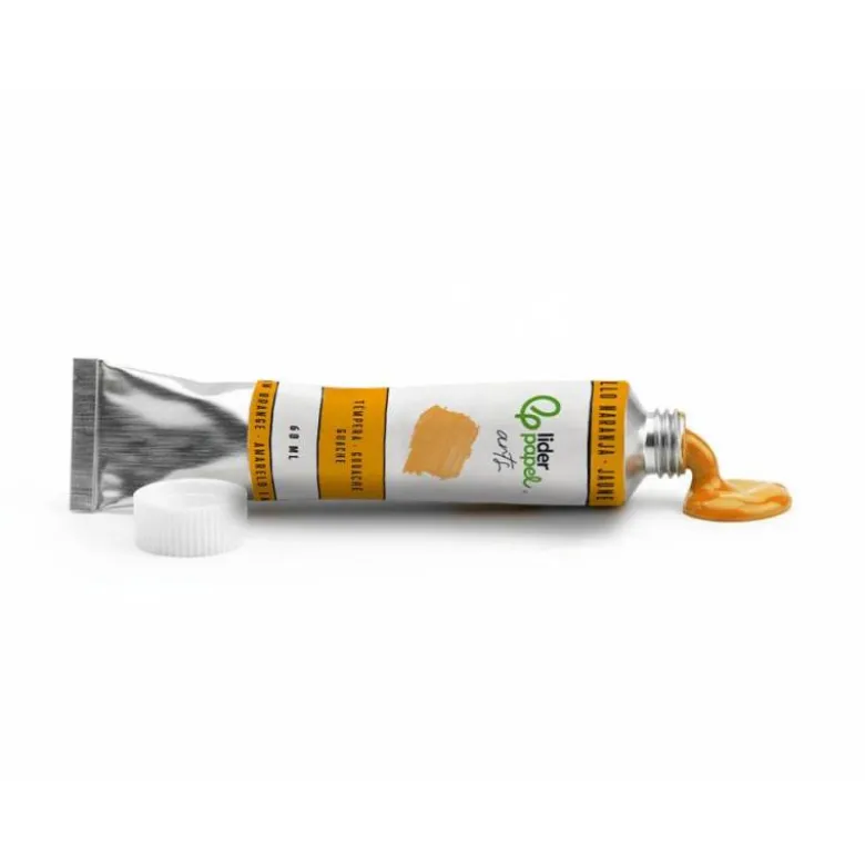 PINTURA GOUACHE/TEMPERA LIDERPAPEL TUBO DE ALUMINIO DE 60 ML COLOR AMARILLO NARANJA