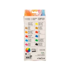 PINTURA GOUACHE/TEMPERA LIDERPAPEL CAJA DE 12 TUBOS DE ALUMINIO DE 12 ML COLORES SURTIDOS