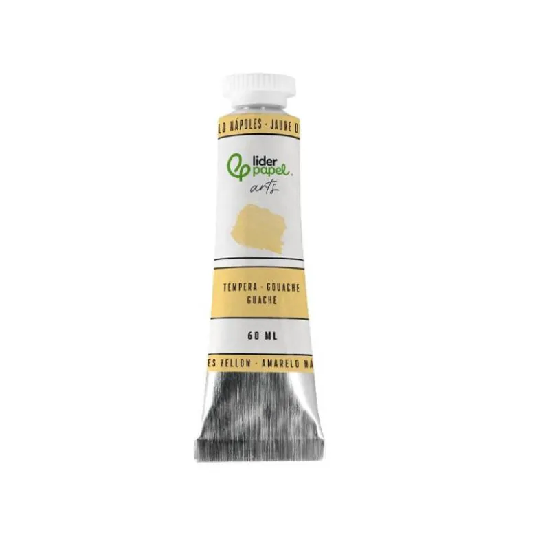 PINTURA GOUACHE/TEMPERA LIDERPAPEL TUBO DE ALUMINIO DE 60 ML COLOR AMARILLO NAPOLES