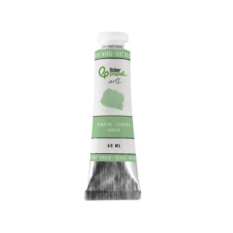 PINTURA GOUACHE/TEMPERA LIDERPAPEL TUBO DE ALUMINIO DE 60 ML COLOR VERDE MENTA