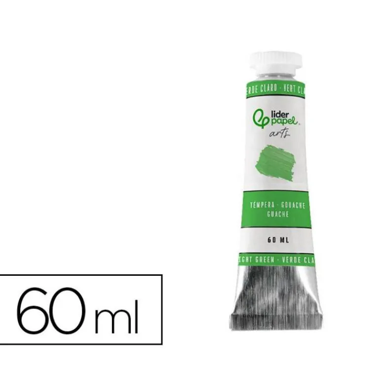 PINTURA GOUACHE/TEMPERA LIDERPAPEL TUBO DE ALUMINIO DE 60 ML COLOR VERDE CLARO