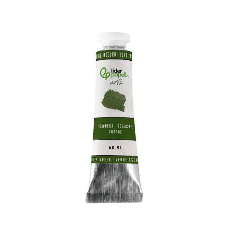 PINTURA GOUACHE/TEMPERA LIDERPAPEL TUBO DE ALUMINIO DE 60 ML COLOR VERDE OSCURO