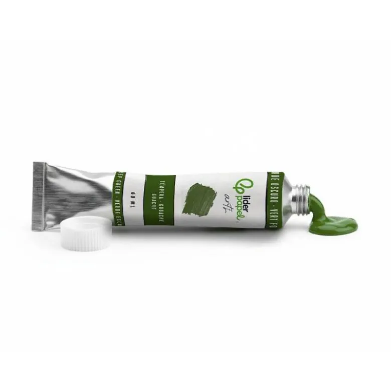 PINTURA GOUACHE/TEMPERA LIDERPAPEL TUBO DE ALUMINIO DE 60 ML COLOR VERDE OSCURO