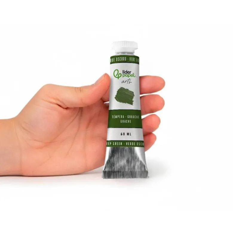 PINTURA GOUACHE/TEMPERA LIDERPAPEL TUBO DE ALUMINIO DE 60 ML COLOR VERDE OSCURO